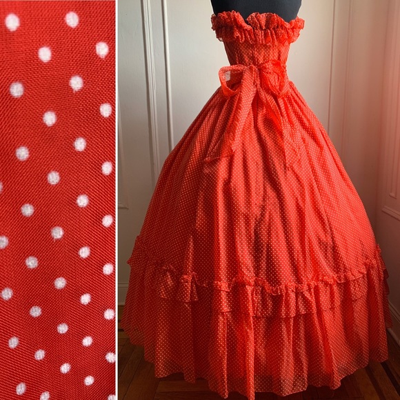 Gunne Sax By Jessica McClintock Polka Dot Gown - Picture 2 of 10